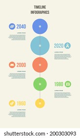 Colorful Timeline Infographics. Vector design template. Illustration