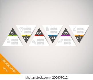 colorful timeline from triangles. infographic concept.