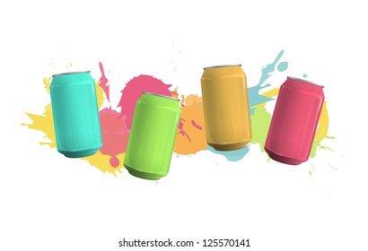 Colorful tin. Vector design