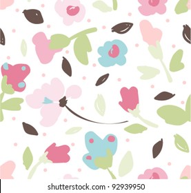 colorful tiny floral nature seamless pattern background