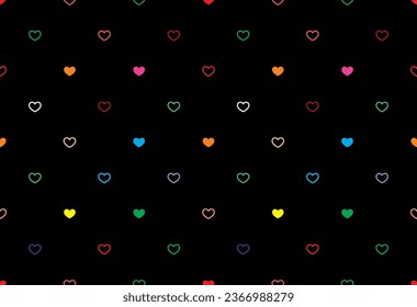 Colorful tiny vector seamless hearts pattern