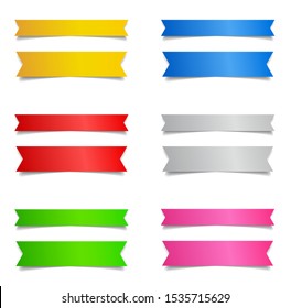 Colorful title ribbon frame with Shadow (decoration, ornament, band, Retro)