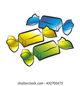 colorful toffees-vector drawing