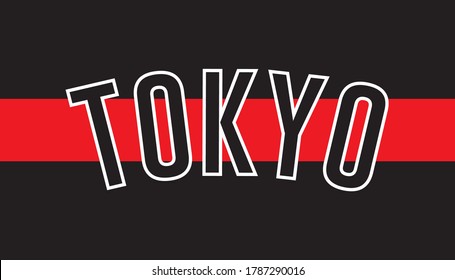 Colorful Tokyo Text, Vector Design for Shirt, Card and Poster Prnts