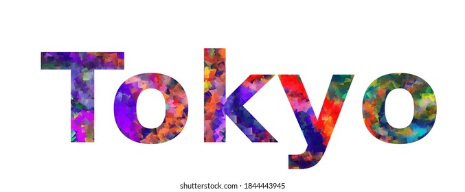 Colorful Tokyo text vector design