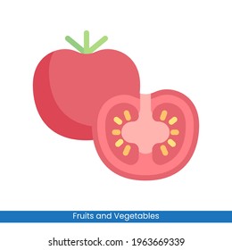 Colorful Tomato icon vector design. Fruits and Vegetables symbol for your website design, logo, app, UI. Eps10 vector illustration.