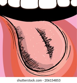 Colorful tongue symbol