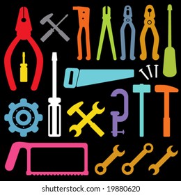 colorful tool icons vector