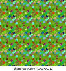 Colorful tooth background - dental seamless pattern.