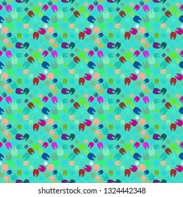 Colorful tooth background - dental seamless pattern.