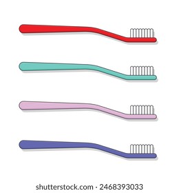 Colorful Tooth brush vector icon set, tooth brush vector icon