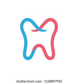 colorful tooth curves logo vector