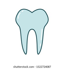 Colorful tooth icon vector illustration on white background