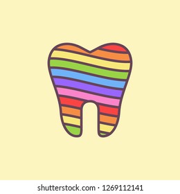 colorful tooth lines - dental logo design vector