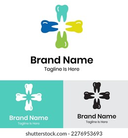 Colorful tooth vector logo design