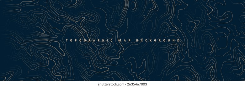 Mapa topográfico colorido com linhas de contorno. Grade do terreno geográfico, elevação da altura do relevo. Padrão de caminho de terra. Viagens e navegação, elemento de design cartográfico. Ilustração vetorial