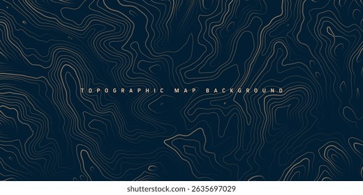 Colorful topographic map with contour lines. Geographic terrain grid, relief height elevation. Ground path pattern. Travel and navigation, cartography design element. Vector illustration