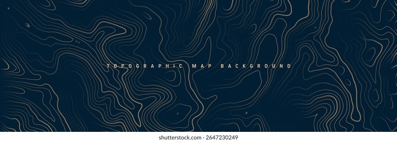 Mapa topográfico colorido com linhas de contorno. Grade do terreno geográfico, elevação da altura do relevo. Padrão de caminho de terra. Viagens e navegação, elemento de design cartográfico. Ilustração vetorial