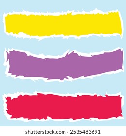 Colorful torn paper can be used for text backgrounds and other design needs.