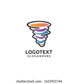 Colorful Tornado logo symbol isolated, Abstract Hurricane Logo Symbol, Typhoon vector illustration