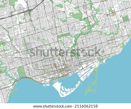Colorful Toronto vector city map.