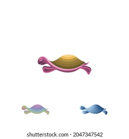 Inspiración en la plantilla de diseño de logotipo de tortuga colorida 
