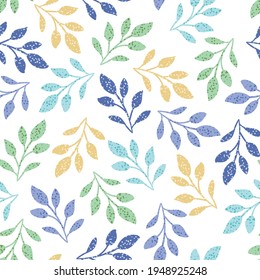 Colorful Tossed Polka Dot Leaves Seamless Pattern Background