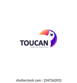 Colorful toucan logo vector illustration.