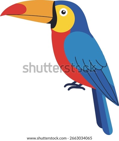 Colorful Toucan Perched with multicolored