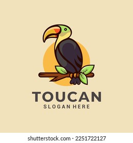 Colorful toucan vector logo illustration