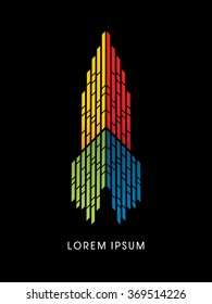 Colorful Tower Abstract construction, design graphic vector