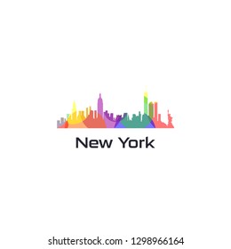 Colorful Town Vector of USA