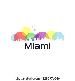 Colorful Town Vector of USA