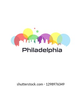 Colorful Town Vector of USA