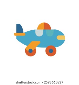 A colorful toy airplane icon ideal for playtime activities.