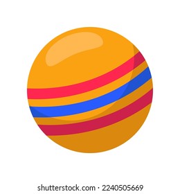 Colorful toy ball for pets vector illustration. Item for pet store, pet toy isolated on white background. Domestic animals concept