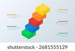 Colorful toy building blocks infographic template