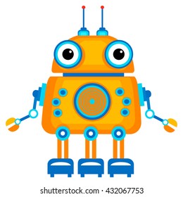 Colorful Toy robot. Vector character. Cartoon colorful illustration