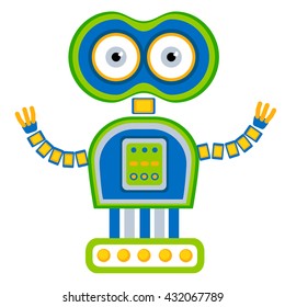 Colorful Toy robot. Vector character. Cartoon colorful illustration