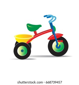 colorful toy tricycle-vector drawing