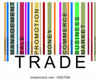 colorful trade text barcode, vector