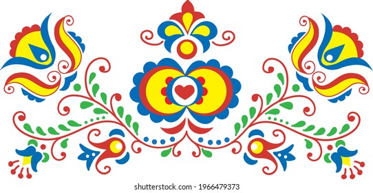 Colorful traditional czech folk ornament