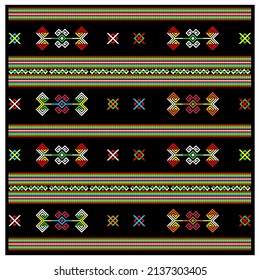 Colorful Traditional Fabric Pattern, Motif Nunkolo From East Nusa Tenggara - Indonesia