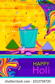 Colorful Traditional Holi background for festival of colors of India in vector