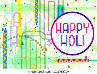 Colorful Traditional Holi background for festival of colors of India in vector