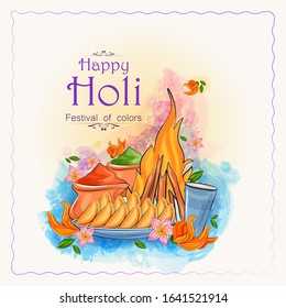 Colorful Traditional Holi background for festival of colors of India in vector