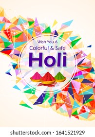 Colorful Traditional Holi background for festival of colors of India in vector