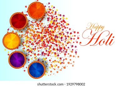 Colorful Traditional Holi background for festival of colors of India in vector