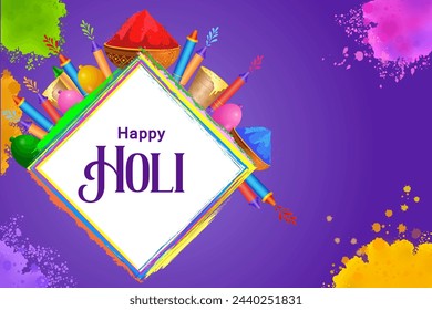 Colorful Traditional Holi background for festival of colors of India in vector