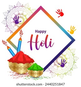 Colorful Traditional Holi background for festival of colors of India in vector